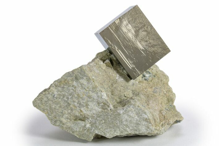 Two Natural Pyrite Cubes In Rock - Navajun, Spain #325008